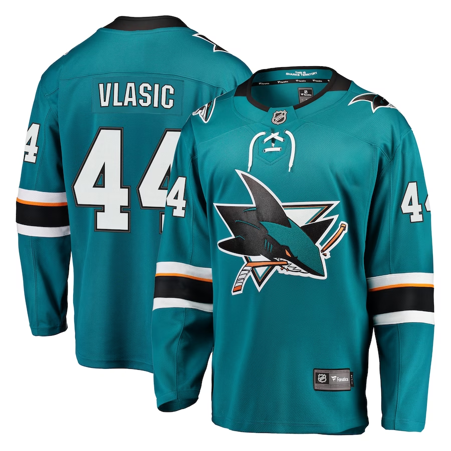 Men's San Jose Sharks Marc-Edouard Vlasic #44 Teal Breakaway Jersey